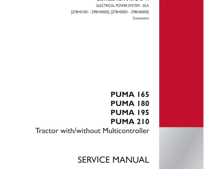 Case Puma 165 Puma 180 Puma 195 Puma 210-ELECTRICAL POWER SYSTEM - 30.A - Repair Manual- (Pdf Download)
