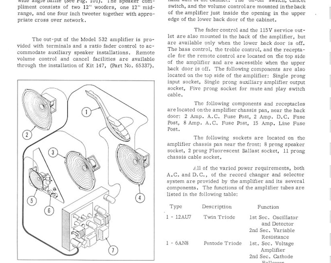 WURLITZER - 2100 - Operating Instructions - Service Manual - User Manual - Schematic - Parts List
