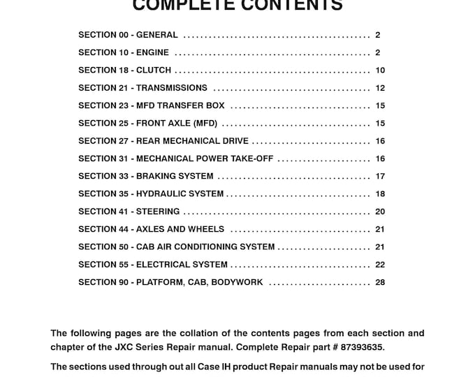 Case JX1060C, JX1070C, JX1075C, JX1085C, JX1095C- Repair Manual - Service Manual (Pdf Download)