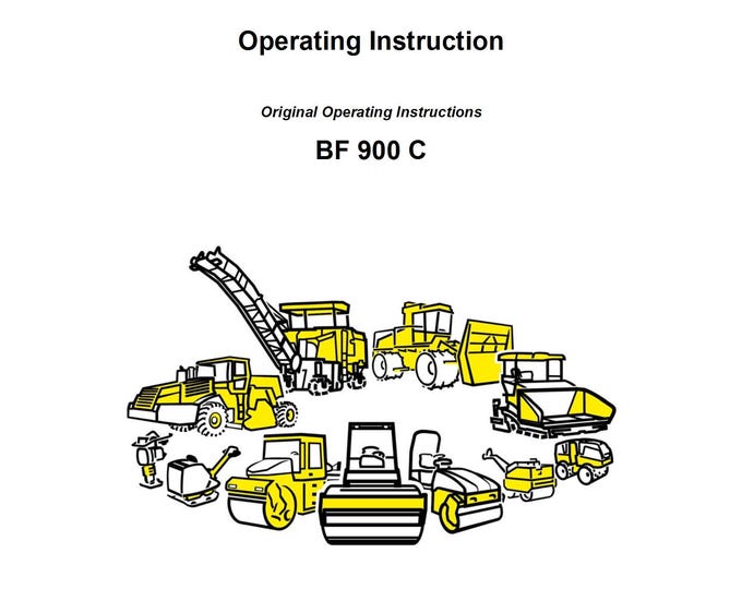 Bomag BF 900C Opeating Instruction 00808181 2015 - English (PDF Download)