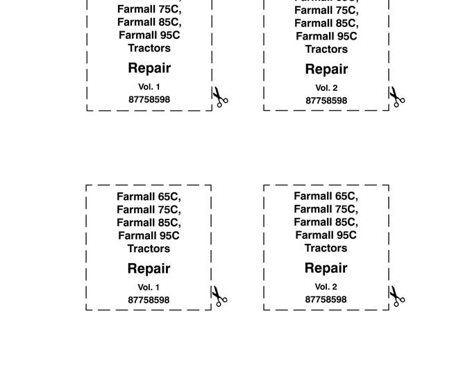 Case Farmall 65C Farmall 75C Farmall 85C Farmall 95C -Repair Manual - Service Manual (Pdf Download)