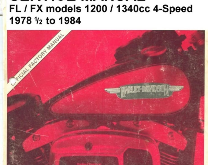 Harley Davidson 1978-84-HD-FL-FX - Service Manual - Parts Manual - Owner manual - Pdf Download