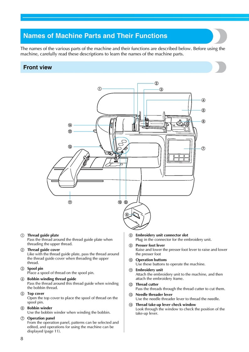 Brother PE770 Sewing Machine Instruction Manual User Manual Complete User Guide Etsy