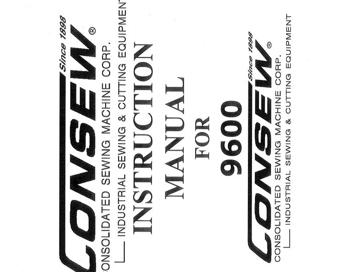 CONSEW 9600 Sewing Machine Instruction Manual - User Manual - Complete User Guide - English
