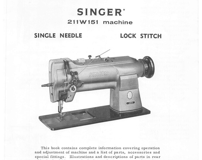 Singer-211W151-Service-Manual- Repair Manual - English