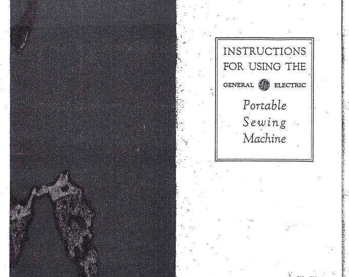Ge-Portable- Sewing Machine - Service Manual - Instruction Manual -  Wiring Diagram - Schematic - Operation Manual - Parts List