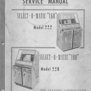 Seeburg Select-O-Matic 220/222 Service Manual: Wiring Diagram, Parts List