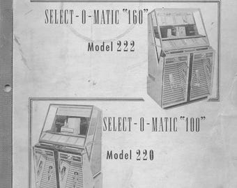 Seeburg Select-O-Matic 220/222 Service Manual: Wiring Diagram, Parts List
