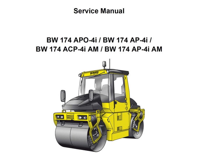 Bomag Roller BW174APO-4i Service Manual 00892307 06.2017 -  English (Pdf Download)