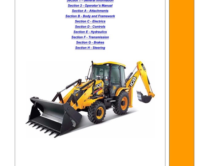 JCB 3DX / 4DX Backhoe Loader  - Service Manual - Parts Manual - Owners Manual (PDF Download)