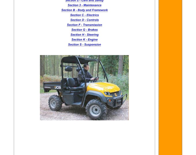 JCB Workmax 800D - Workshop Manual - Service Manual- Owners manual  (pdf Download)