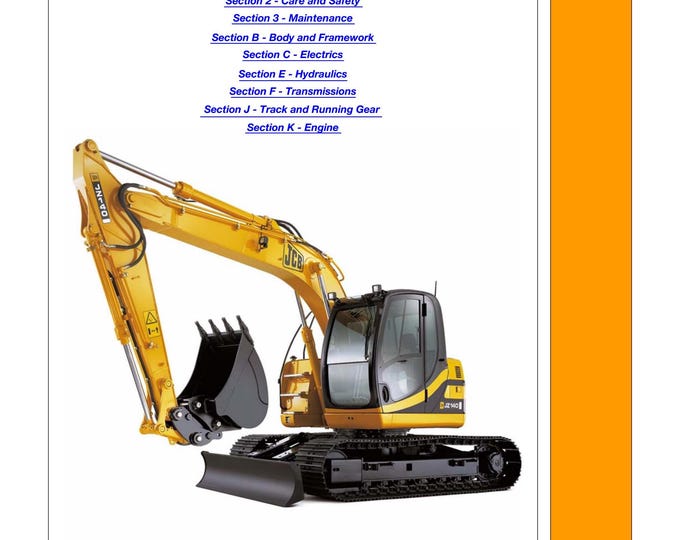 JCB JZ140 ZTS - 9803-6530 - Workshop Manual - Service Manual - Parts Manual - Owners Manual (PDF Download)