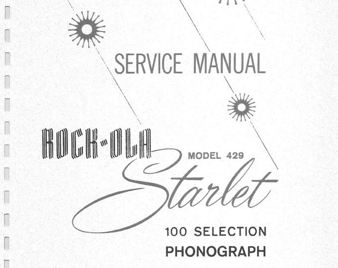 Rock-Ola - 429 - Service Manual - Instruction Manual -  Wiring Diagram - Schematic - Operation Manual - Parts List