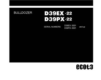 Komatsu D39EX-22 D39PX-22 Bulldozer Shop Manual (PDF)