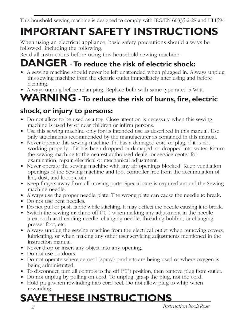 Husqvarna Viking Rose 605 Sewing Machine Instruction Manual User Manual Complete User Guide