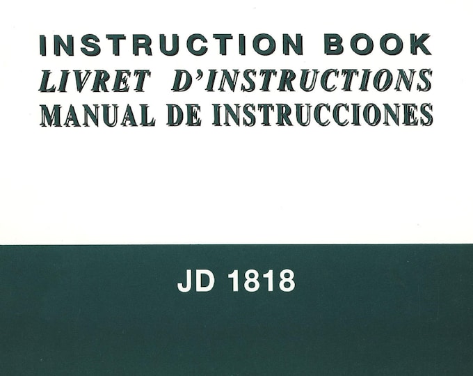 Janome JD 1818 Sewing Machine Instruction Manual - User Manual - Complete User Guide