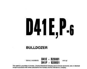 Manual de operación y mantenimiento de la excavadora Komatsu D41E-6 D41P-6 (Descarga en PDF)