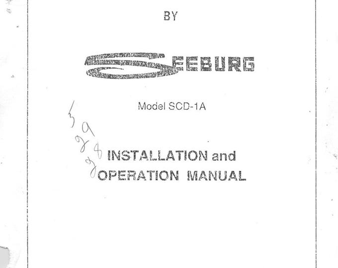 Seeburg- SCD-1A- Service Manual - Instruction Manual -  Wiring Diagram - Schematic - Operation Manual - Parts List