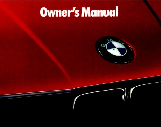 BMW 3 Series E30 325i-325is-325iX 1985-1993 Owners Manual - English