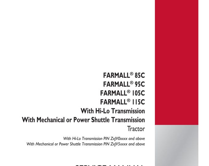 Case FARMALL 85U  Farmall  95  Farmall 105 Farmall 115 - Semi-Powershift Transmission - 55 Harnesses and connectors 100 - Pdf Download)