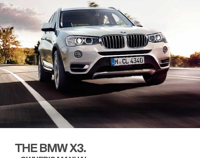BMW X3 F25 2010-2017 Owners Manual - English