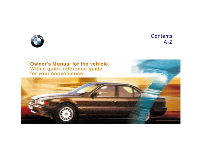 BMW 7 Series E38 1995-2001 Owners Manual - English