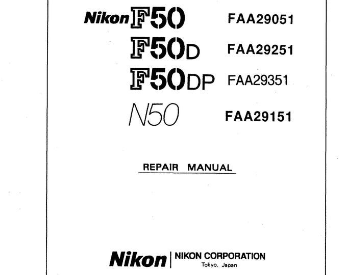Nikon F50 repair manual  - Service Manual - Workshop Manual -  PDF Download