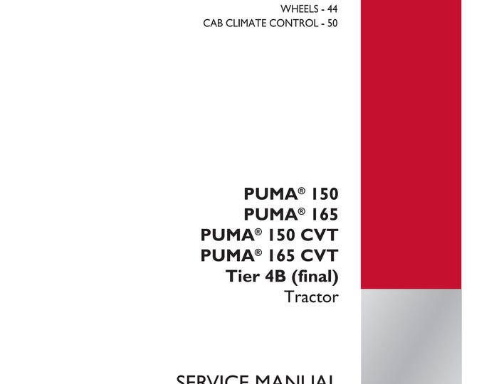 Case Puma 150 Puma 165 Puma 150 CVT Puma 165 CVT Tier 4B - Power Take-Off (PTO)- Workshop Manual - Service Manual  (Pdf Download)