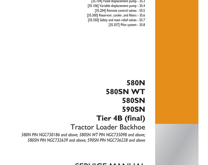 Case 580 580SN WT 580SN 590SN Tier 4B Tractor Loader Backhoe - Repair Manual - Service Manual-Shop Manual (Pdf Download)