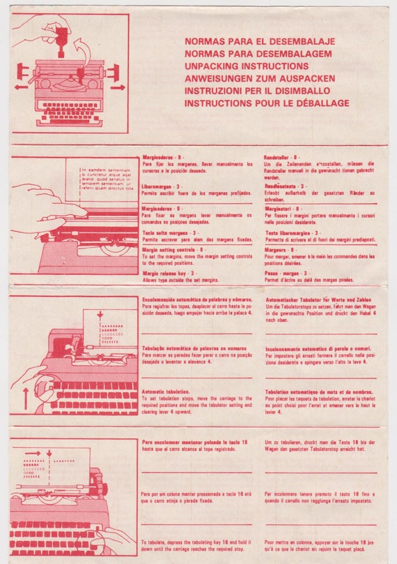 Manuale di istruzioni per la macchina da scrivere Olivetti