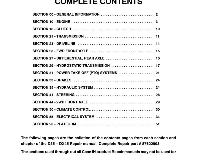 Case D35, DX35, D40, DX40, D45, DX45-Repair Manual - Service Manual (Pdf Download)