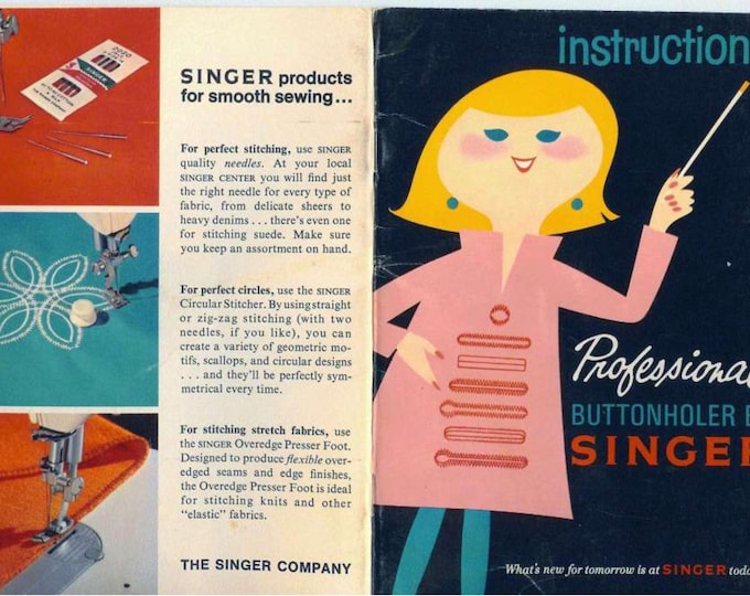 Singer Professional-Buttonhole- Sewing Machine - Service Manual - Instruction Manual -  Wiring Diagram - Schematic - Operation Manual