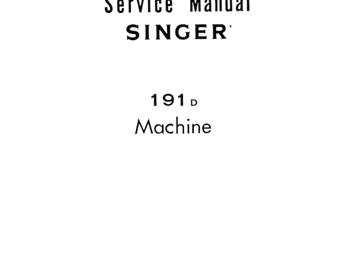 Singer-191D-Service-Manual- Repair Manual - English