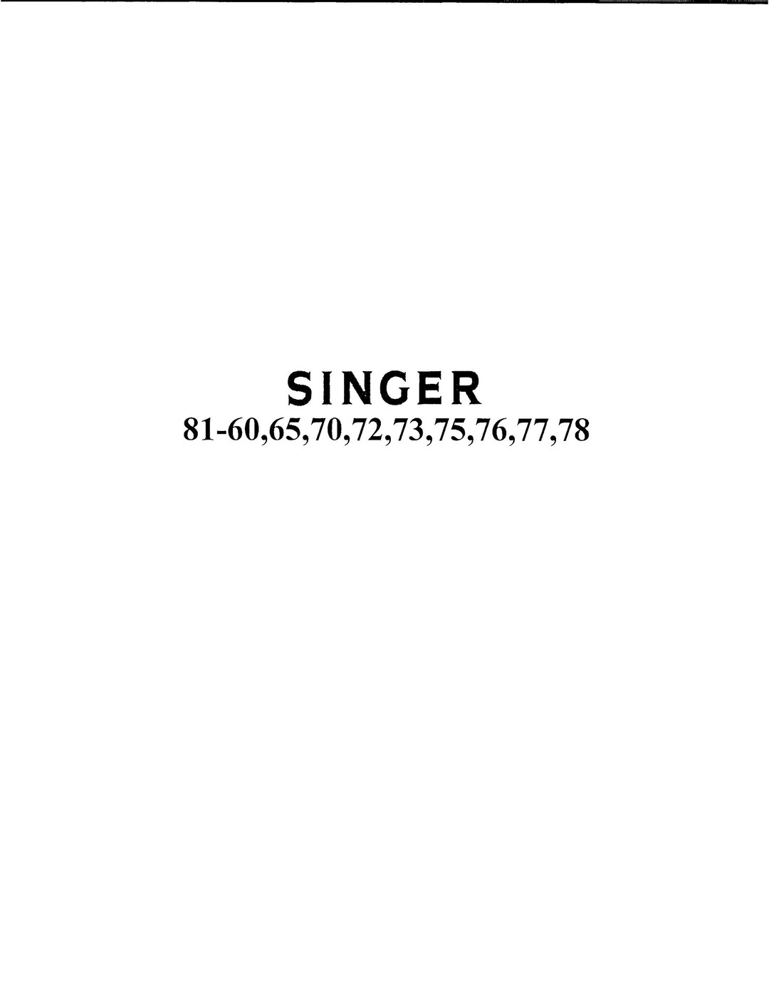 Singer 81-60 to 81-78 Sewing Machine Instruction Manual (PDF) - Etsy