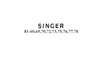 Singer 81-60 to 81-78 Sewing Machine Instruction Manual (PDF)