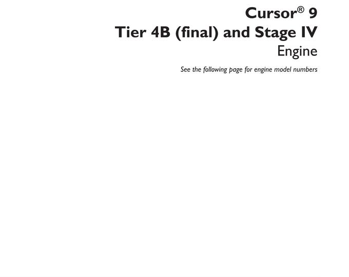 CNH Cursor 9 Tier 4B (final) and Stage IV - Repair Manual - Service Manual-(Pdf Download)