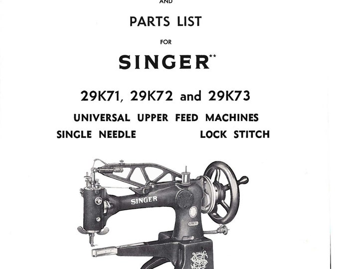 Singer-29K71-29K72-29K73-Service-Manual-and-Parts-List - Repair Manual - English