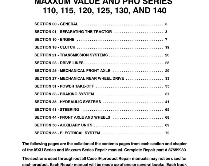 Case JX60, JX70, JX80, JX90, JX95 -Repair Manual - Service Manual (Pdf Download)