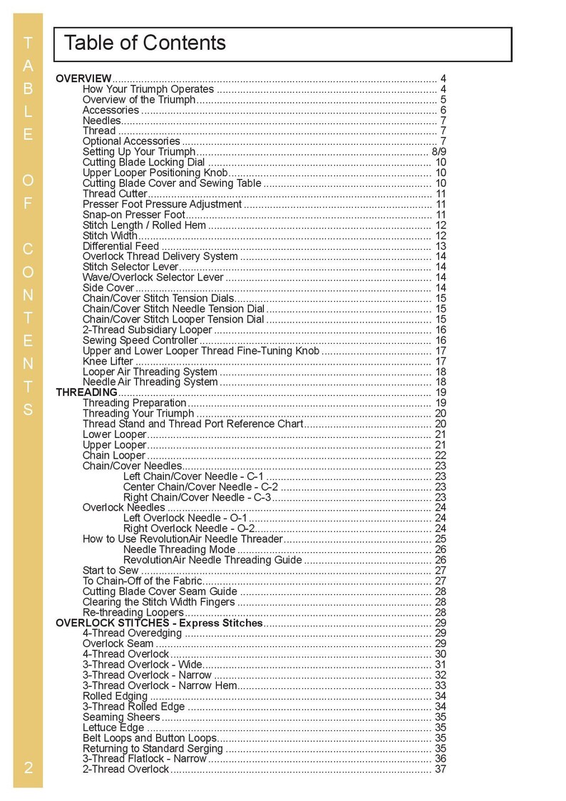 Baby Lock Triumph BLETS8 Sewing Machine Instruction Manual User Manual