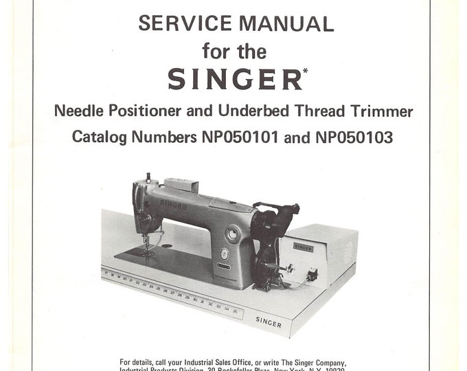 Singer-Catalogue-NP050101-Singer-281-41-Singer-281-43-Singer-Catalogue-NP050103-Singer-281-61-Service-Manual Repair Manual - English