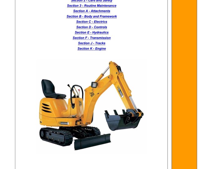 JCB Micro, Micro Plus, 8008, 8010 - 9803-9310 - Workshop Manual - Service Manual - Parts Manual - Owners Manual (PDF Download)