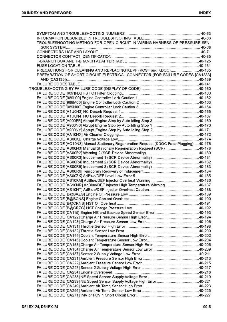 May include: A black and white troubleshooting guide for a diesel engine. The guide lists failure codes and their corresponding descriptions. The codes are listed in numerical order, starting with 6091NX and ending with CA271.