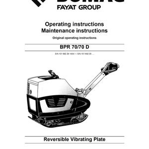 Bomag Reversibel Vibrerande Platta BPR 70, 70D Bruksanvisning 12-2012 00806761 - Engelska (PDF-nedladdning)