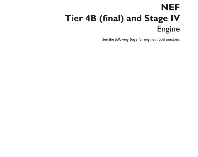 CNH NEF  Tier 4B (final) and Stage IVF - Repair Manual - Service Manual-(Pdf Download)