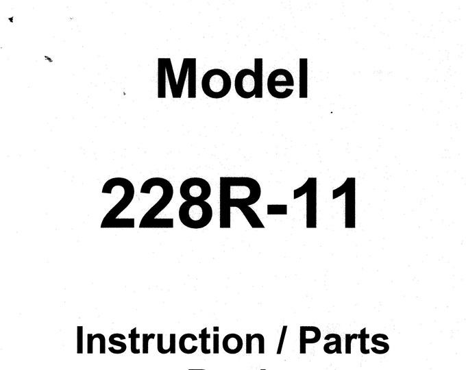 CONSEW 228R-11 Sewing Machine Instruction Manual - User Manual - Complete User Guide - English