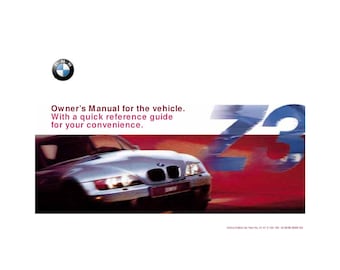 BMW Z3 E36-7 Roadster - E36-8 Coupe 1996-2002 Owners Manual - English