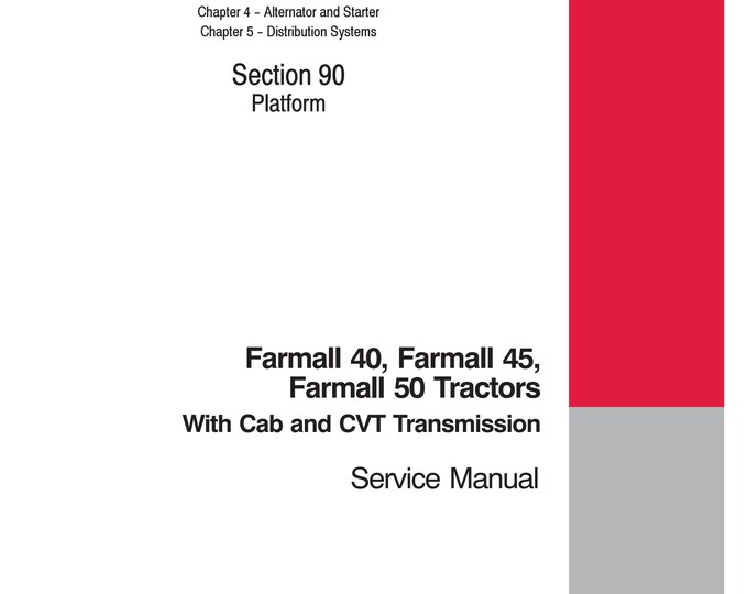 Case Farmall 40, Farmall 45 , Farmall 50 Tractors - Repair Manual - Service Manual-Shop Manual (Pdf Download)