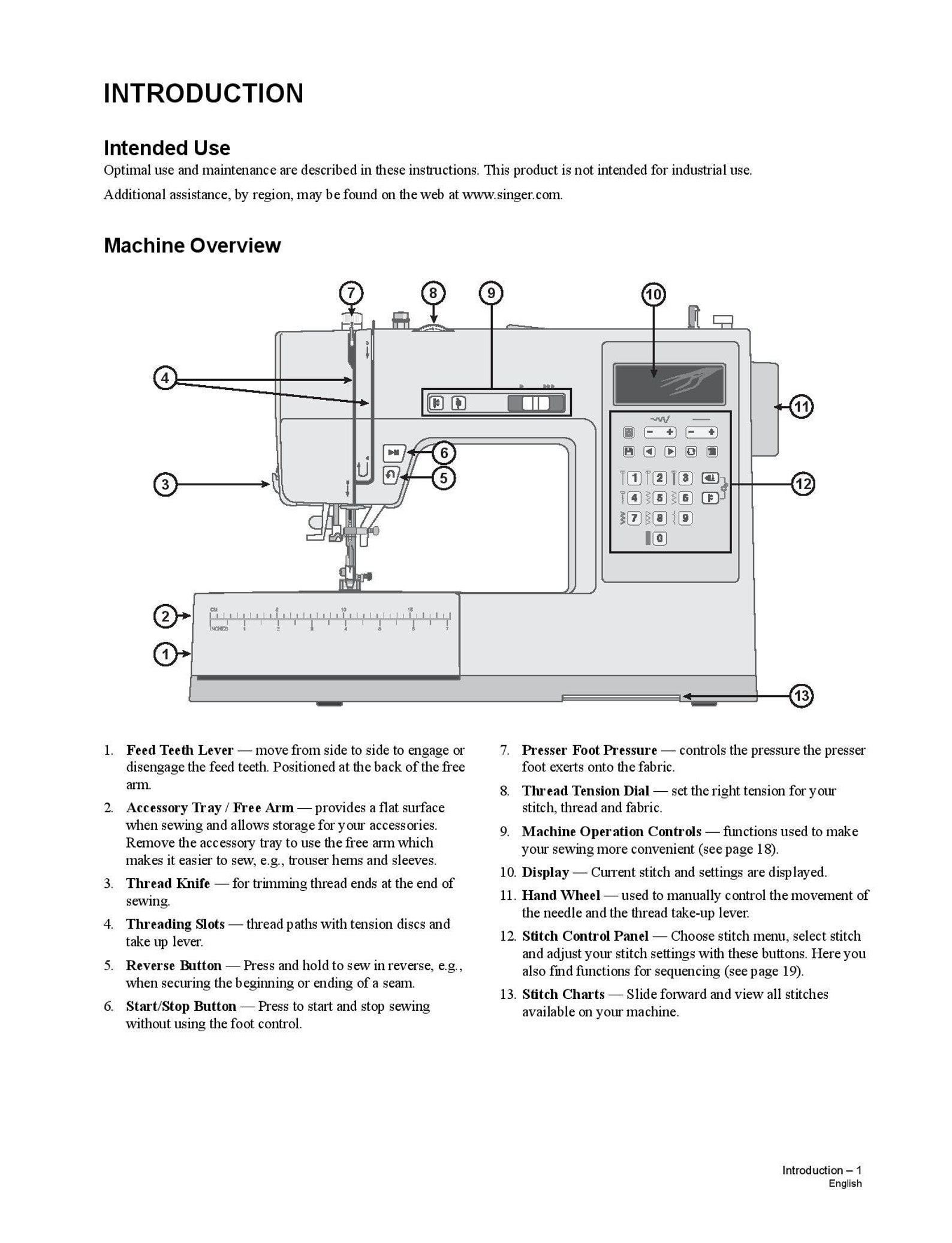 Singer HD 6700C HD 6705 C Sewing Machine Instruction Manual User Manual