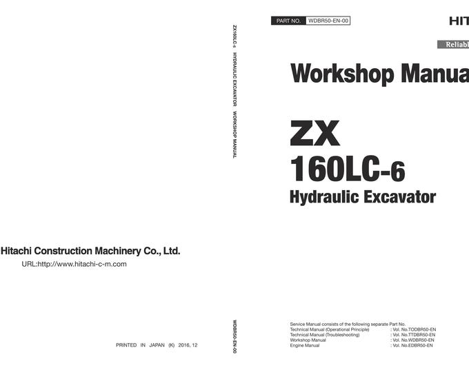 Hitachi ZX160LC-6 Service Manual - Workshop Manual - Wiring Diagram - Bundle - English
