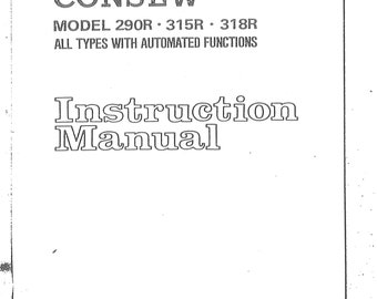 CONSEW 290R-315R-318R Sewing Machine Instruction Manual - English